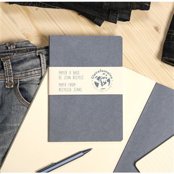 Carnet piqué Clairefontainte A6 de 96 pages Jeans Bleu