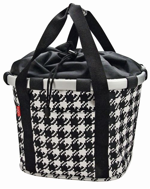 KlickFix Bikebasket mand pied-de-poule Zwart