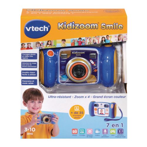 Vtech Kidizoom Smile Fototoestel Blauw -[Artikel bestemd voor de Franse markt (niet verkrijgbaar in het Nederlands)]