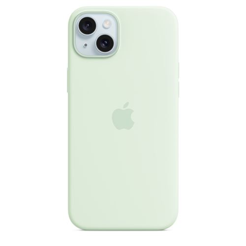 Apple Coque en silicone avec MagSafe pour iPhone 15 Plus Menthe douce