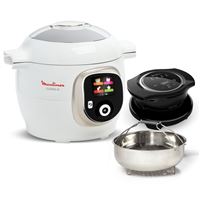 Mijoteur Moulinex Multicuiseur haute pression Cookeo+ avec accessoire air fryer Extra Crisp CE85XAF0 Blanc