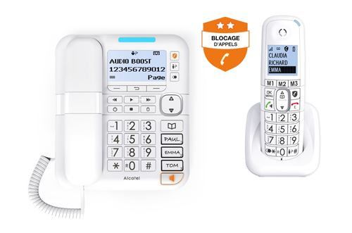 Téléphone fixe avec fil Alcatel XL785 Combo Blanc