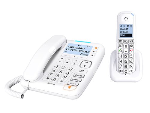 Téléphone Fixe Alcatel XL785 Combo – Filaire + Combiné Sans Fil, Répondeur, Audio-Boost - vue 4