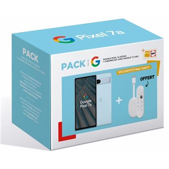 Pack Smartphone Google Pixel 7a 6.1" 5G Double SIM 128 Go Bleu Océan + Chromecast Google TV HD Blanc