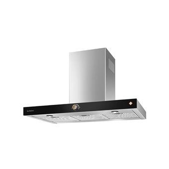 Hotte Murale KKT KOLBE FLAT9006ED - 90cm - Acier Inox/verre Noir - WiFi - Classe A++