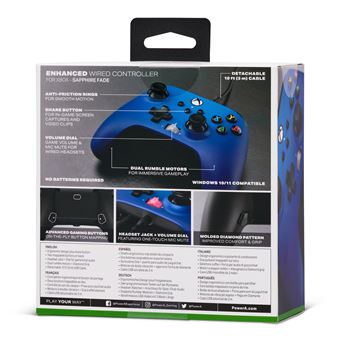 Manette filaire améliorée pour Xbox Series X/S Saphir brillante