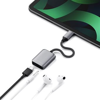 Adaptateur USB Type-C Satechi ST-UCAPDAM vers audio jack 3.5 mm et USB-C PD 30W Gris