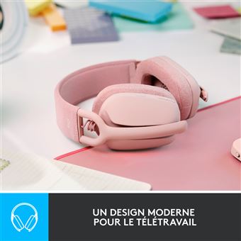 Casque PC sans fil Bluetooth Logitech Zone Vibe 100 Rose