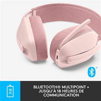 Casque PC sans fil Bluetooth Logitech Zone Vibe 100 Rose