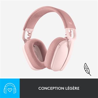 Casque PC sans fil Bluetooth Logitech Zone Vibe 100 Rose