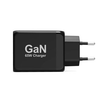 Chargeur secteur Port GaN 65 Watt avec 2 ports USB-C + 1 port USB + câble  USB-C 2 m Noir - Fnac.ch - Chargeur et câble d'alimentation PC