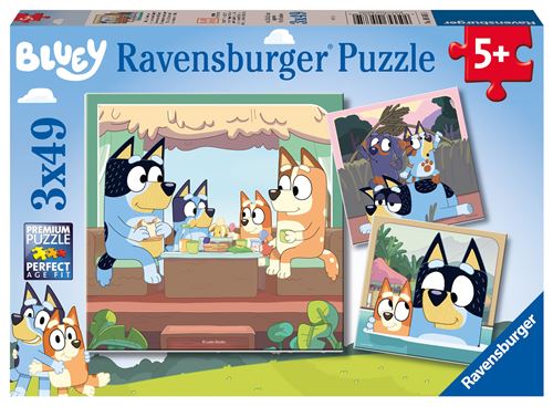 Puzzles 3x49 pièces Ravensburger Les aventures de Bluey