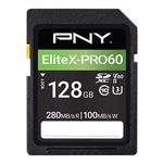 Carte mémoire SD Pny P-SD128V60280EXP6-GE EliteX-PRO 60 UHS-II 128 Go Noir