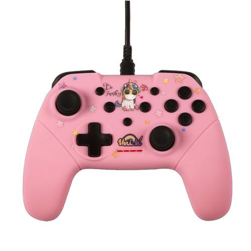 Manette Gaming filaire pour Nintendo Switch Konix Be Funky Licorne