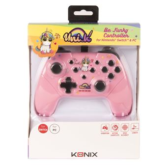 Manette Gaming filaire pour Nintendo Switch Konix Be Funky Licorne