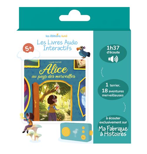 Coffret livre audio Lunii Alice aux pays des merveilles pour conteuse Lunii Ma Fabrique à Histoires