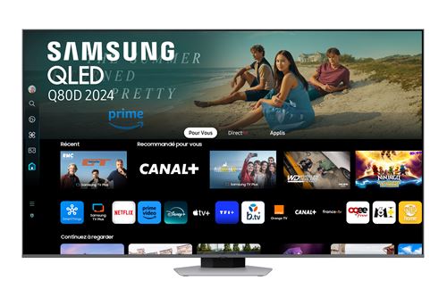 Tv Qled Samsung Tq85Q80D 216 Cm 4K Smart Tv 2024 Argent Éclipse