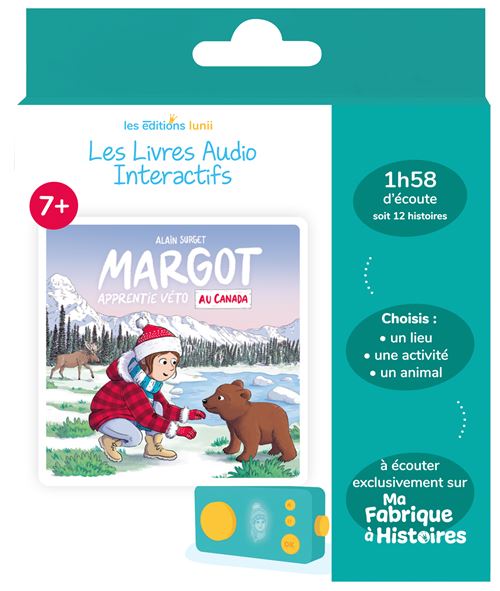 Livre audio interactif Lunii pour Ma Fabrique à Histoires Margot Apprentie véto au Canada - vue 2