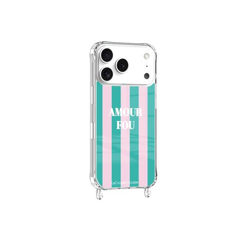 Coque imprimée La coque Française MagSafe Amour Fou avec anneau Rose pour iPhone 17 Pro