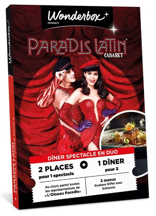 Coffret cadeau Wbx Connect Paradis Latin revue avec dîner 2 Personnes