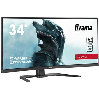 iiyama G-MASTER Red Eagle GB3467WQSU-B5 - Écran LED - incurvé - 34" - 3440 x 1440 UWQHD @ 165 Hz - VA - 550 cd/m² - 3000:1 - HDR400 - 0.4 ms - 2xHDMI, 2xDisplayPort - haut-parleurs - noir mat