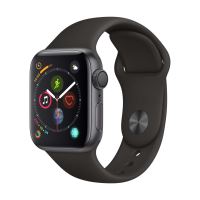 Apple Watch Series 4 40 mm Boîtier en Aluminium Gris sidéral avec Bracelet Sport Noir