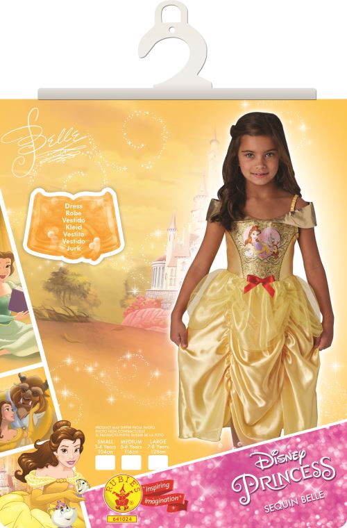 Costume classique Disney Sequin Belle 7/8 ans