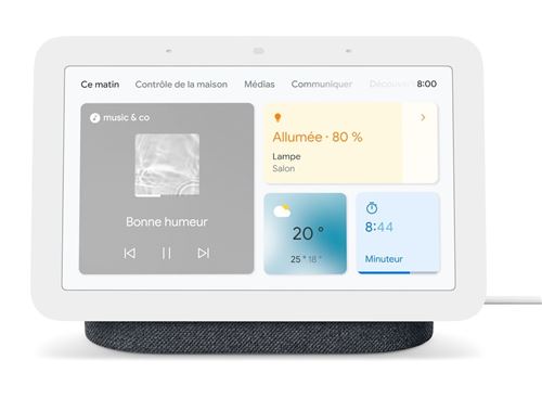 Enceinte intelligente sans fil Bluetooth et Wi-Fi Google Nest Hub 2è génération avec écran connecté 