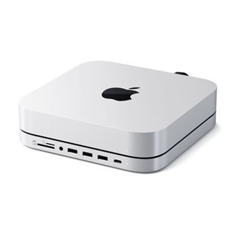 Support et Hub USB Satechi ST-MMSHS pour Mac Mini M1 avec boîtier SSD Argent