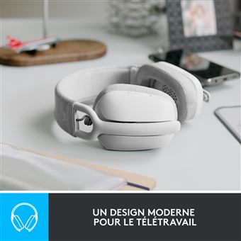 Casque PC sans fil Bluetooth Logitech Zone Vibe 100 Blanc