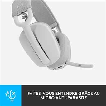 Casque PC sans fil Bluetooth Logitech Zone Vibe 100 Blanc