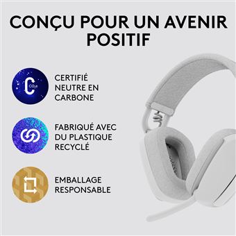 Casque PC sans fil Bluetooth Logitech Zone Vibe 100 Blanc