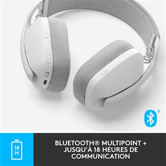 Casque PC sans fil Bluetooth Logitech Zone Vibe 100 Blanc