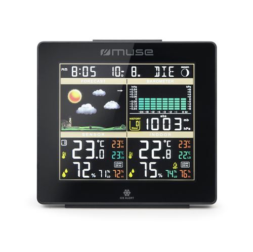 Station Météo Réveil Muse M-085 Ws Noir