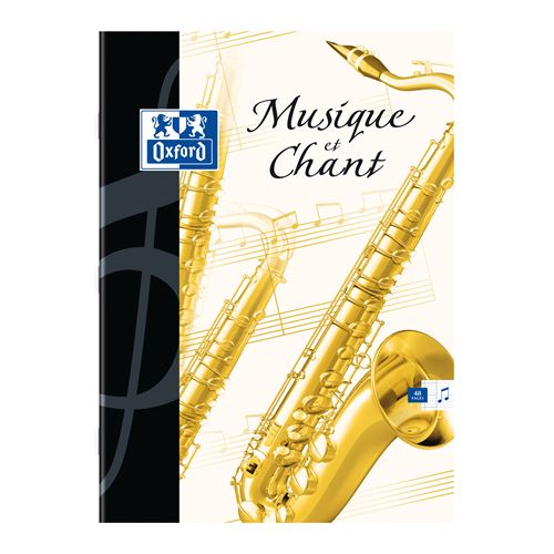 Cahier de musique Oxford Réglure Grands Carreaux et Musique 48 pages agrafées 21 x 29,7 cm