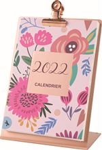 Calendrier mensuel illustré sur chevalet Oberthur 2022 10,5 x 15 cm Rose