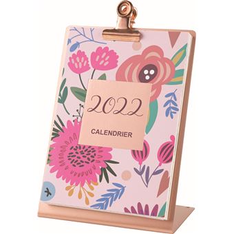 Calendrier mensuel illustré sur chevalet Oberthur 2022 10,5 x 15 cm Rose