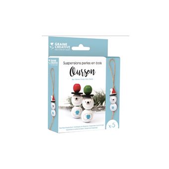 Kit jeu créatif Graine creative 5 Suspensions perles en bois Ourson