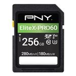 Carte mémoire SD Pny P-SD256V60280EXP6-GE EliteX-PRO 60 UHS-II 256 Go Noir