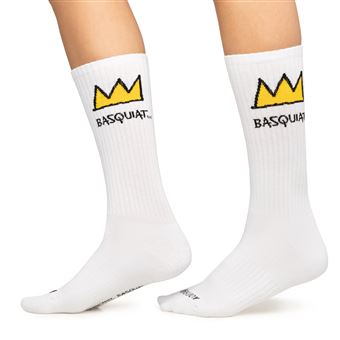 Chaussettes Jimmy Lion Athletic Basquiat Crown Taille M Blanc