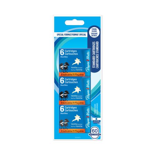 Pack de 50 + 10 cartouches Papermate encre bleue effaçable