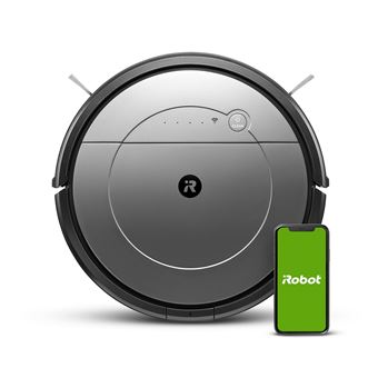 Aspirateur robot Irobot Roomba Combo R1138 Gris et Noir Achat prix fnac