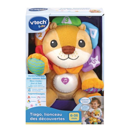 Peluche musicale Vtech Baby Tiago lionceau des découvertes