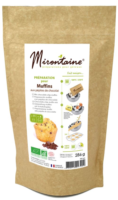 Préparation pour gâteau Mirontaine Muffins aux pépites de chocolat BIO 290 g