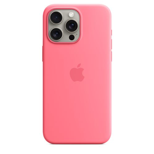 Apple Coque en silicone avec MagSafe pour iPhone 15 Pro Max Rose