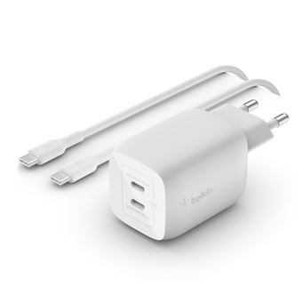 Adaptateur secteur Belkin Boost Charge Pro WCH013vf2MWH-B6 GaN avec PPS 65 Watt Blanc