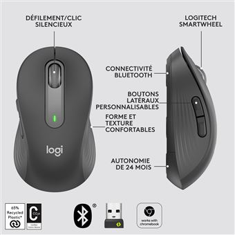 Souris sans fil Logitech Signature M650 L Gris graphite