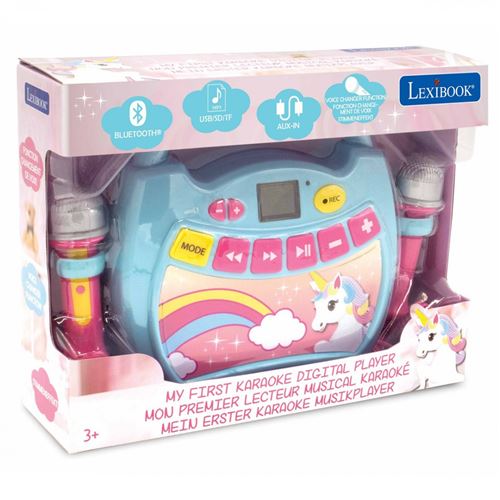 Mon premier lecteur musical karaoké Lexibook avec 2 micros Licorne