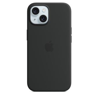 Apple - Coque de protection pour téléphone portable - compatibilité avec MagSafe - silicone - noir - pour iPhone 15