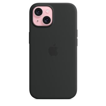 Apple - Coque de protection pour téléphone portable - compatibilité avec MagSafe - silicone - noir - pour iPhone 15
